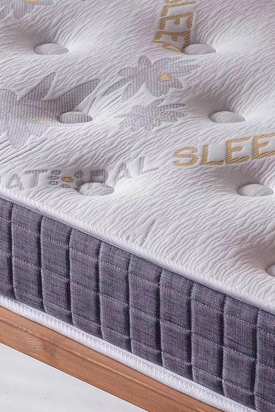 Natural Park Bett, Babybett, Kinderbett, Orthopädisch mit Schaumstoff und Strickstoff - Cm