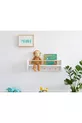 Libreria da parete Montessori con 2 appendini in MDF bianco