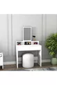 Luna White Modern Design Vanity Table with Drawer and Mirror - Luna