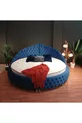 Ensemble Lit Rond avec Tête de Lit et Sommier Bleu