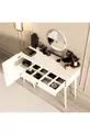 LOVE SPECCHIO (CON GAMBE IN LEGNO) TOILETTE CON CASSETTI E SPORTELLO - CM CON STRUTTURA IN MDF BIANCA