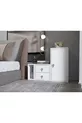 Commode modulaire étroite pour niche avec double tiroir, bloc d'armoire longue à portes, blanche