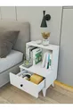 Table de chevet brillante blanche avec tiroirs et étagères pour chambre à coucher