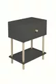 Chevet moderne avec étagères et abattant, organiseur de chevet pour chambre à coucher, table d'appoint en bois avec pieds - Anthracite