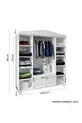 Romantische 4-Deurs, 2-Lade, Avant-garde Kast/kleerkast (% MDF)