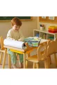 Wood & Joy Table d'activité sensorielle en bois pour enfants avec 2 chaises (avec rouleau de papier offert)