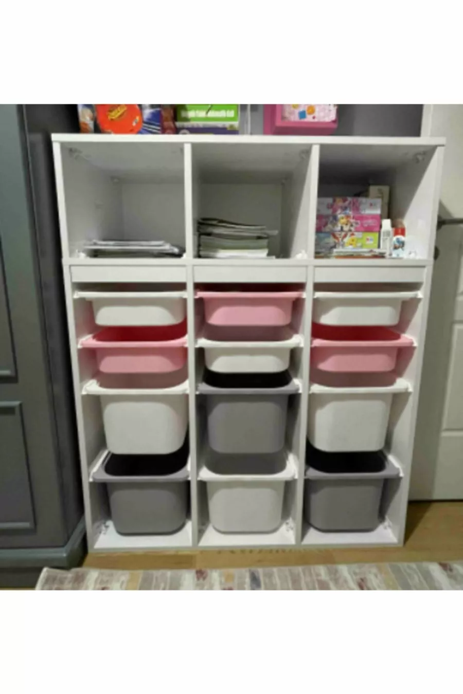 Bücherregal MDF Spielzeug-Aufbewahrungs- und Organisationsschrank Kit-batu-4