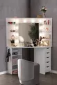 Diva Corner Hollywood LED Lighted Mirror 5-Drawer Makeup Vanity Table