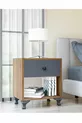 Table de chevet GM Noyer Gris Anthracite avec Boutons