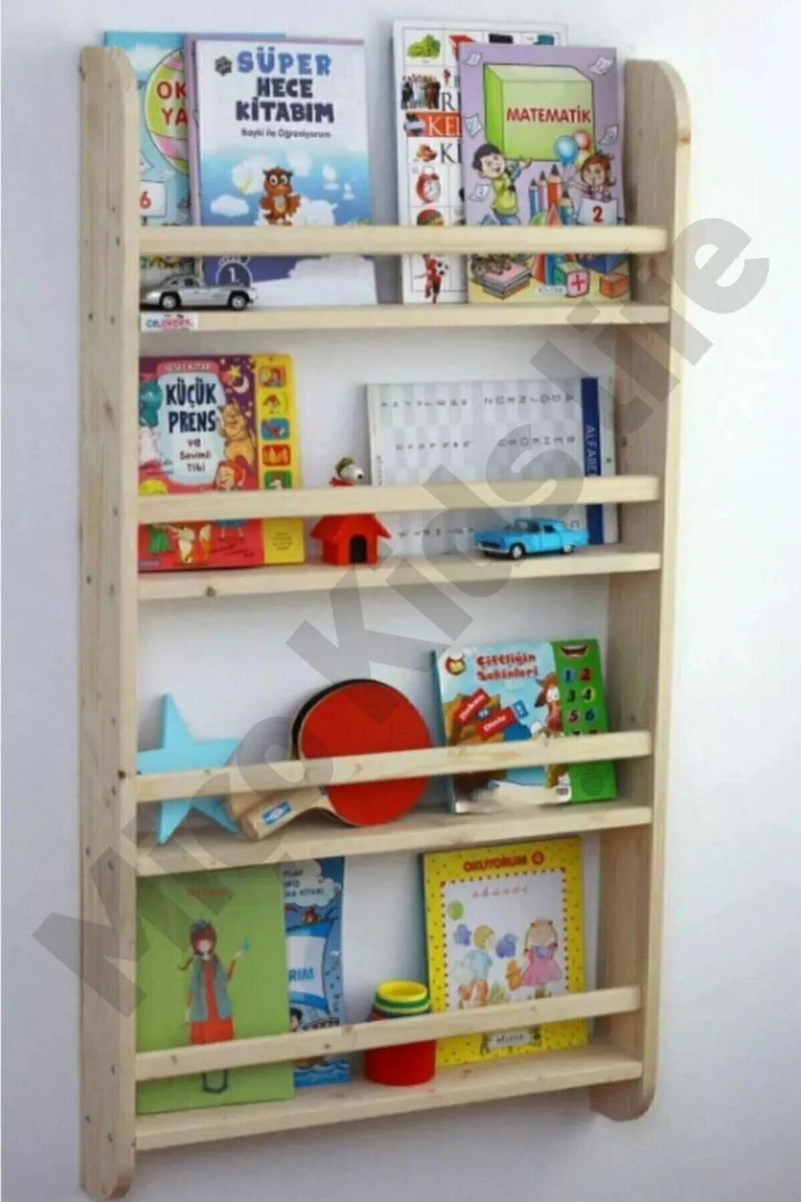 Bibliothèque pour chambre d'enfant Montessori en bois naturel non verni **9