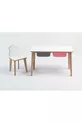 Houten Kinderactiviteiten Tafel en Stoel Set - Met Wolkenfiguur, Schrijf- en Veegbaar Oppervlak - Met Lade - Rechthoekig