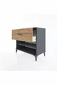 Commode Hyperion à une étagère et un tiroir, anthracite-pin