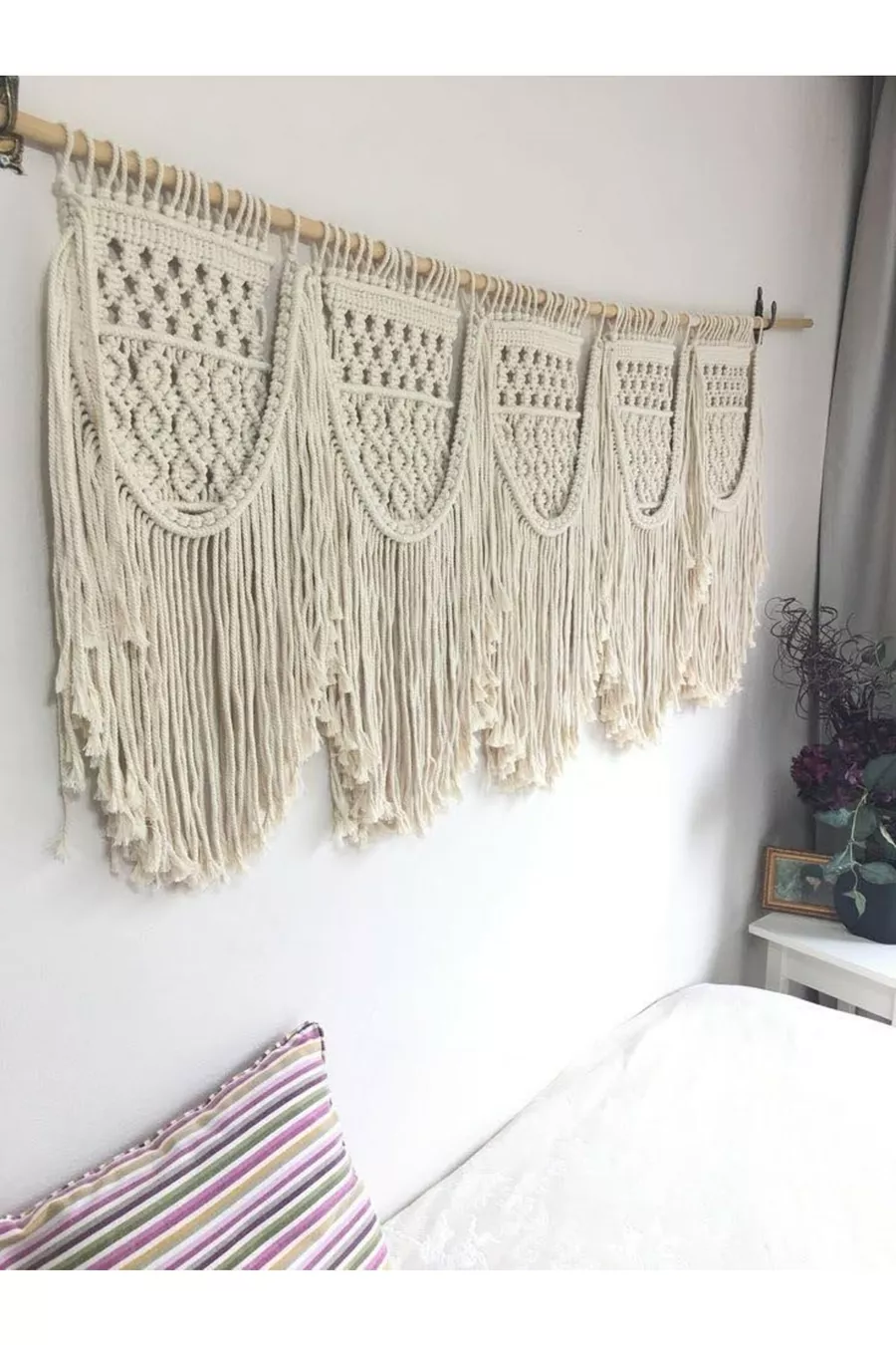 Tête de lit macramé Décoration murale macramé cm