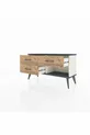 Commode Arges 3 tiroirs Pierre d'Agate-Anthracite/Pin