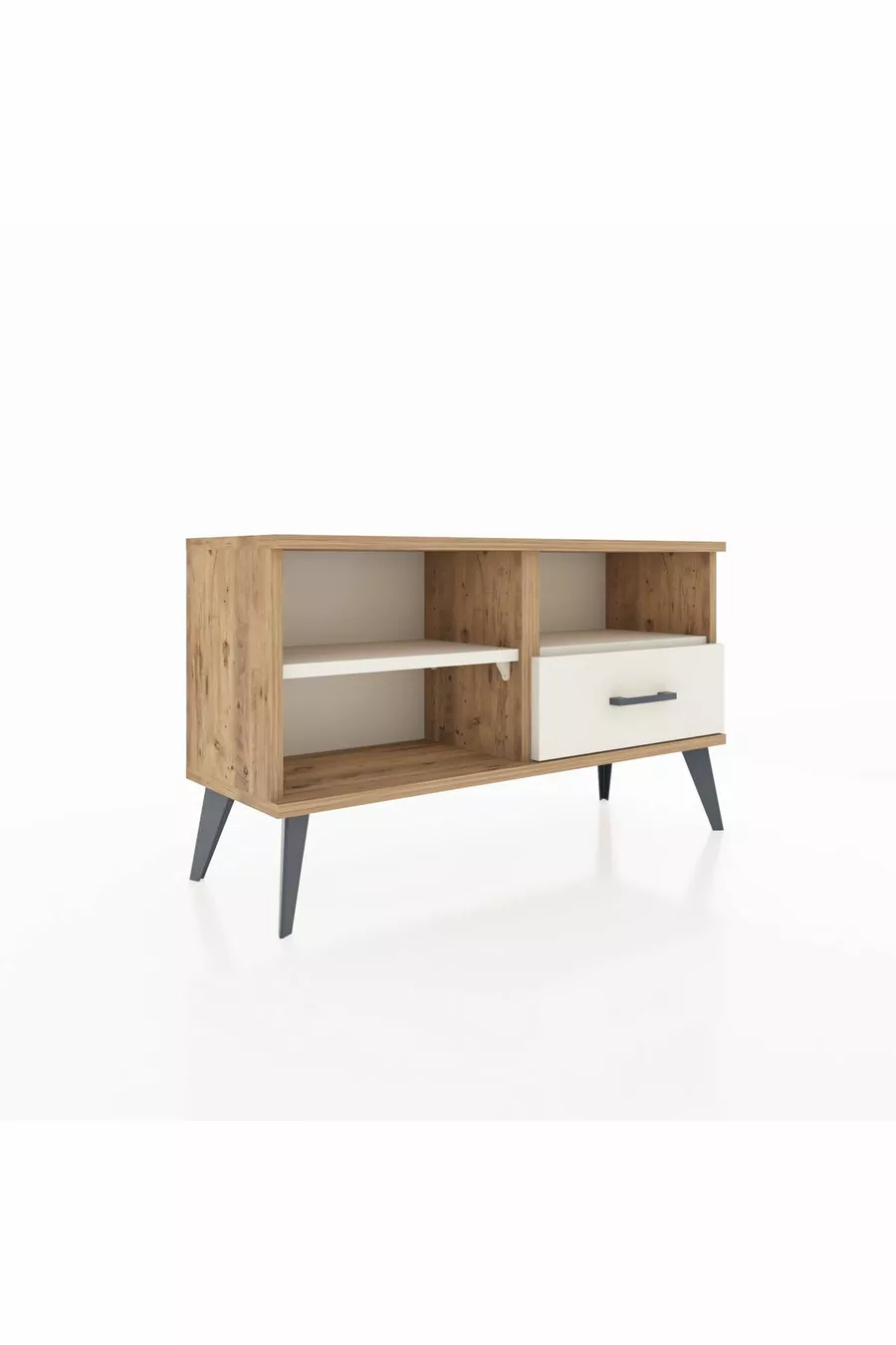 Arges Kommode mit 2 Regalen und 1 Schublade Kiefer-Marmoreffekt