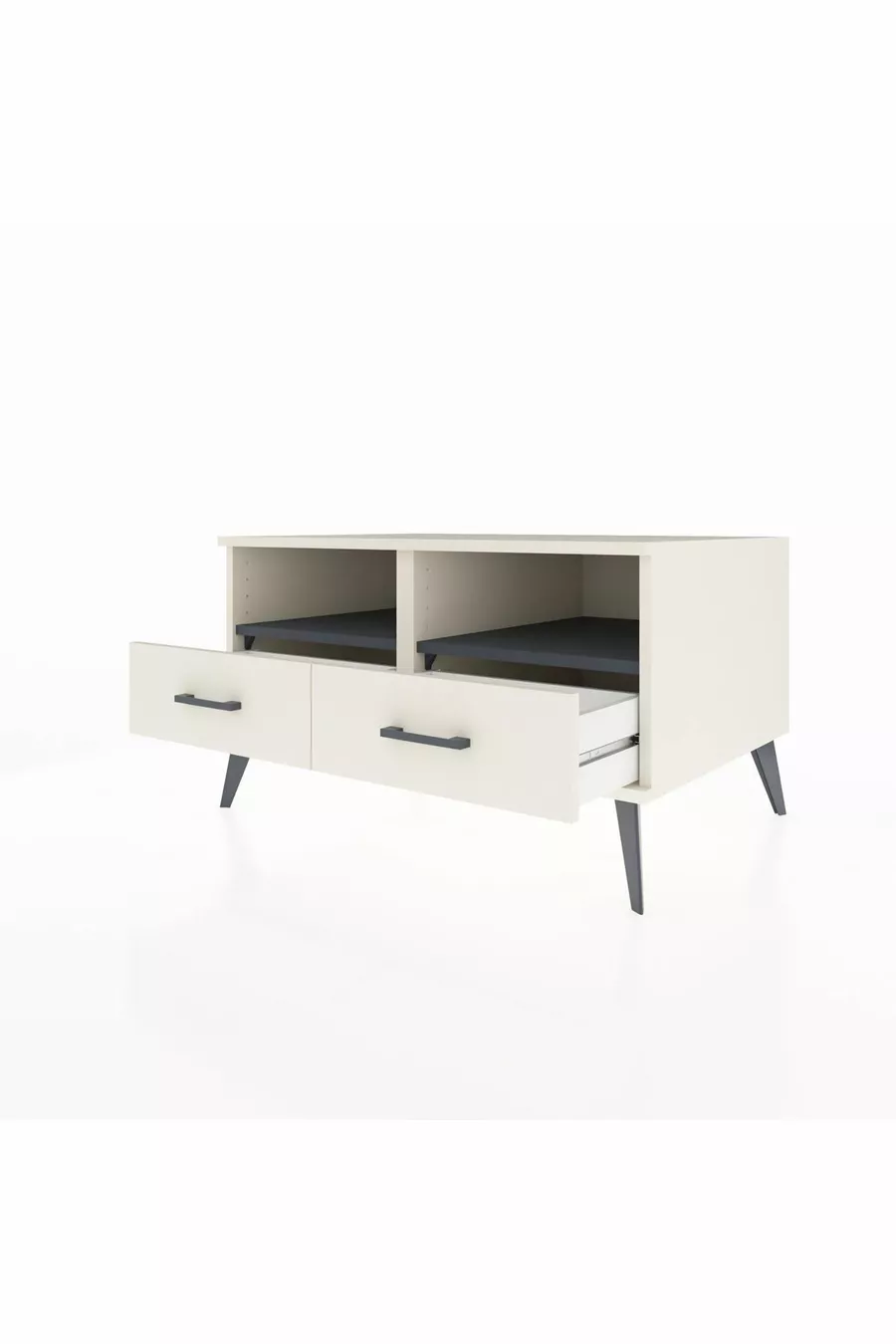Kronos Dressoir 2 Planken 2 Lades Maassteen-Antraciet/Maassteen