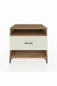 Commode Kronos à une étagère et un tiroir, en pin et travertin