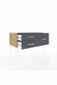Commode Hyperion 3 étagères Pin-Pierre d'Agate/Anthracite
