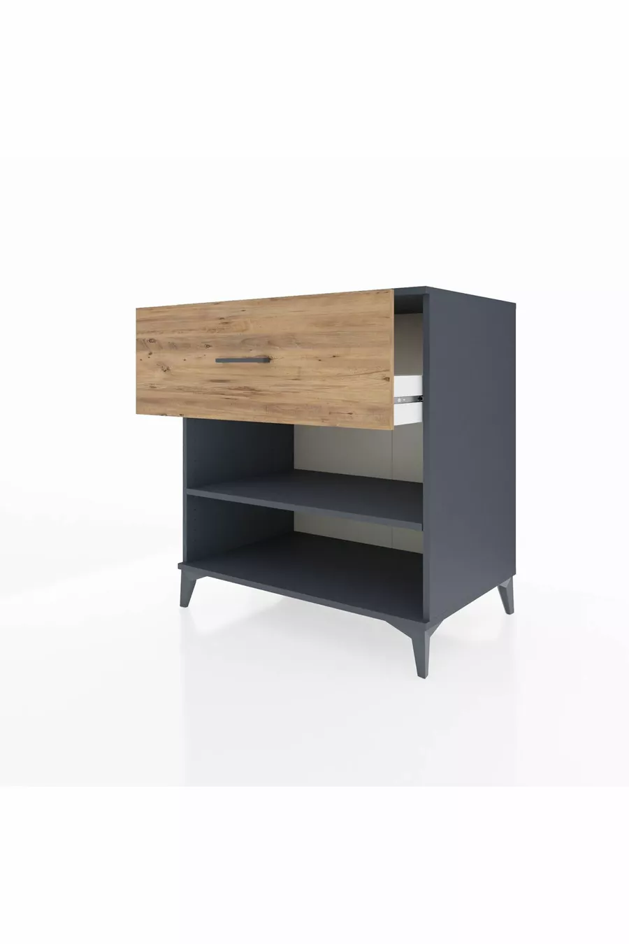 Kronos Kommode mit einem Regal und einer Schublade Anthrazit-Kiefer