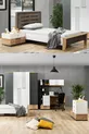 Chambre d'Adolescent Relax - Armoire 4 Portes, Lit, Table de Chevet, Commode, Bureau
