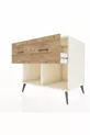Commode Kronos 2 tiroirs Pierre de Lune-Anthracite/Pin