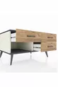 Commode Kronos 3 tiroirs Pierre de Lune-Anthracite/Pin