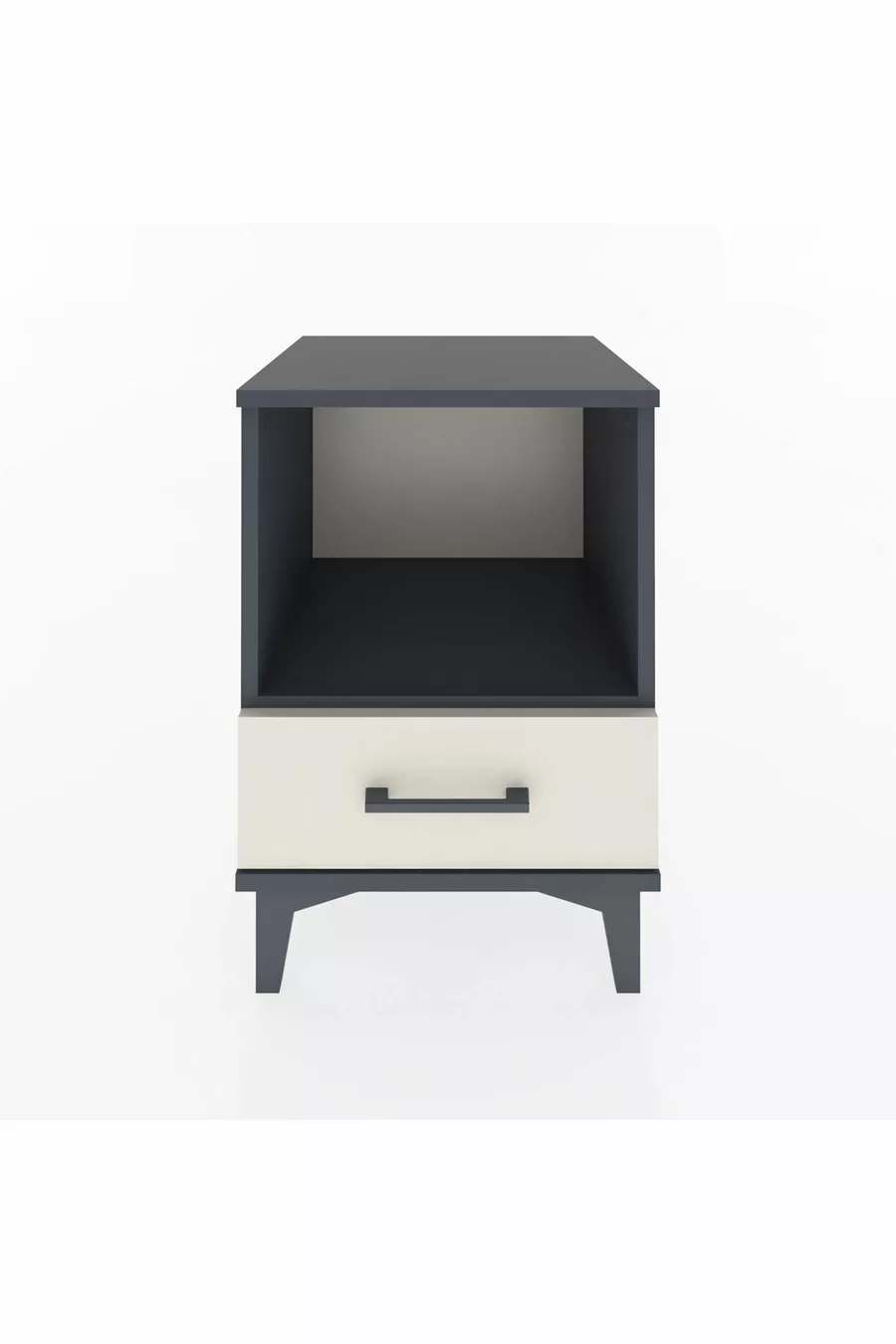 Table de chevet Hyperion avec une étagère et un tiroir, anthracite-ardoise