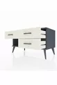 Commode Hyperion 3 tiroirs Anthracite-Anthracite/Pierre de lune
