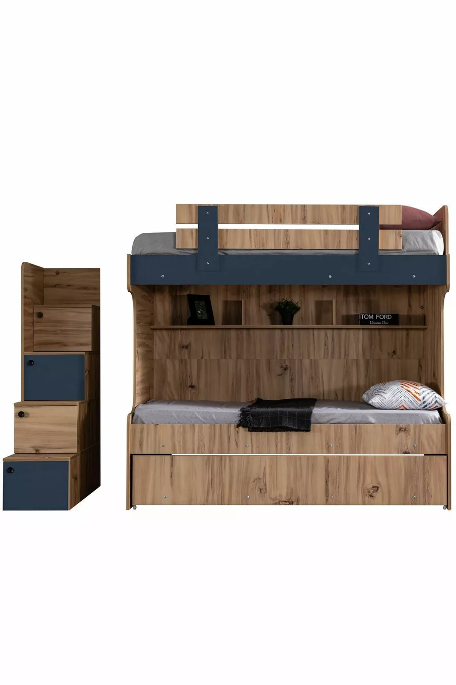 Bunk Bed, Riva Bunk Bed with Baby + 3-Door Wardrobe