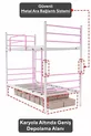 Trend Bunk Bed Compatible with Mattress Light Pink Detachable Metal Bunk Bed Frame