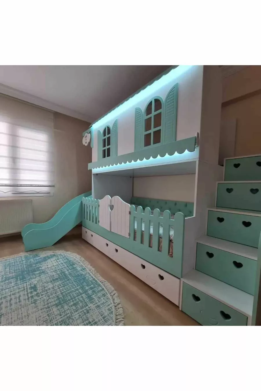 LUX ALAÇATI LIT SUPERPOSÉ AVEC TIRETTE ET LIT POUR ENFANT