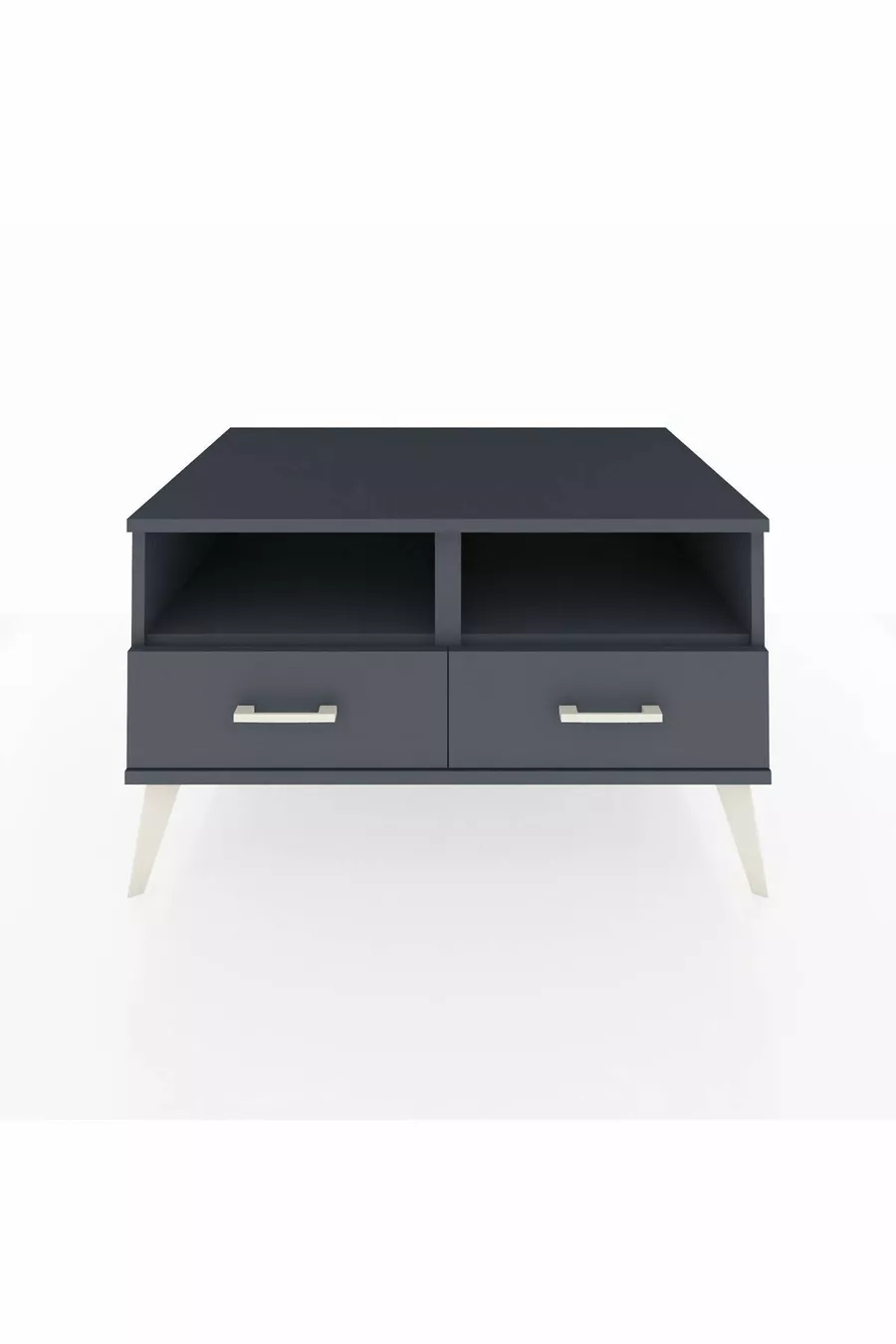 Commode Kronos 2 étagères 2 tiroirs Anthracite-Anthracite