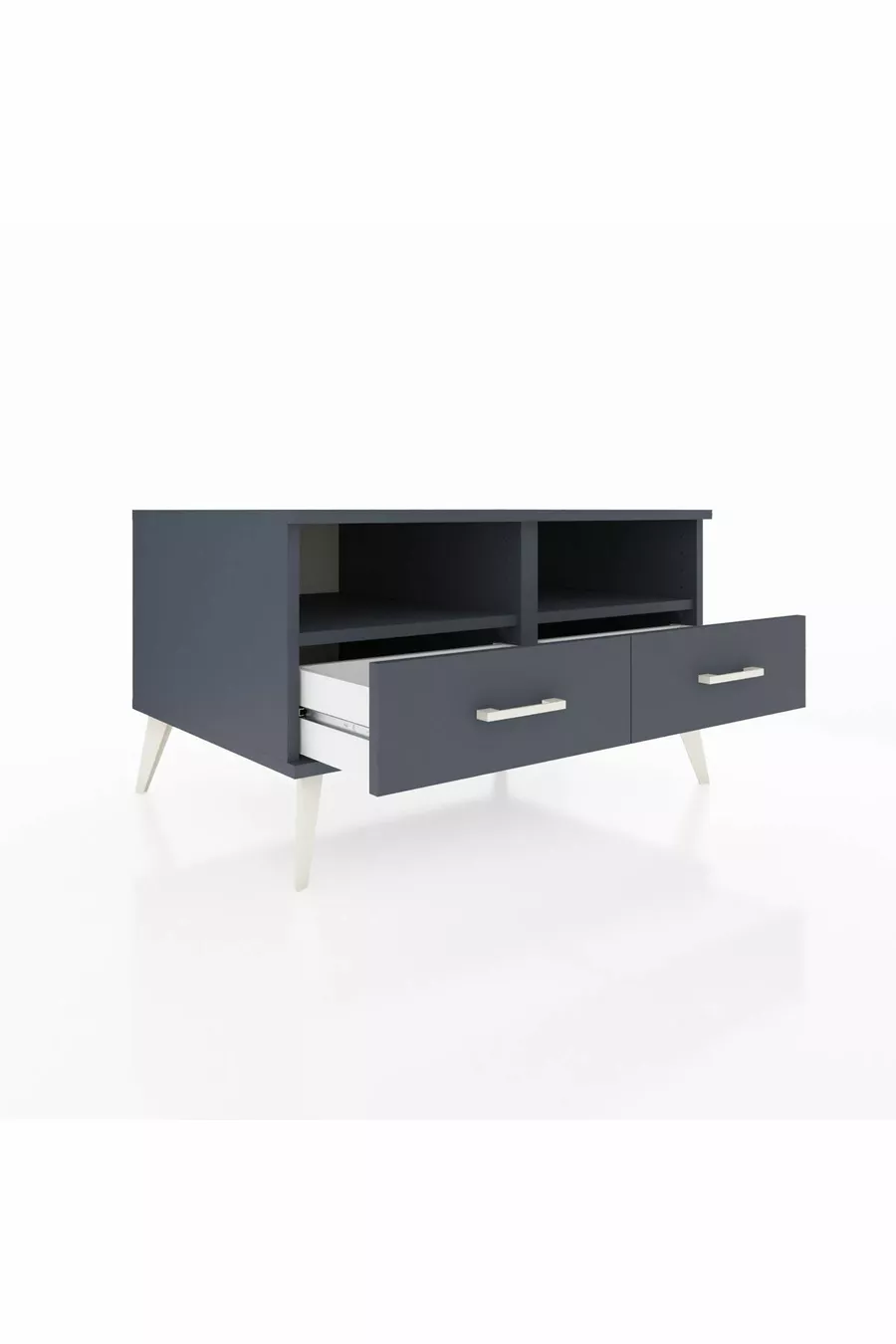 Commode Kronos 2 étagères 2 tiroirs Anthracite-Anthracite
