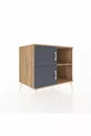 Commode Kronos 2 étagères 2 portes Pin-Anthracite/Pin