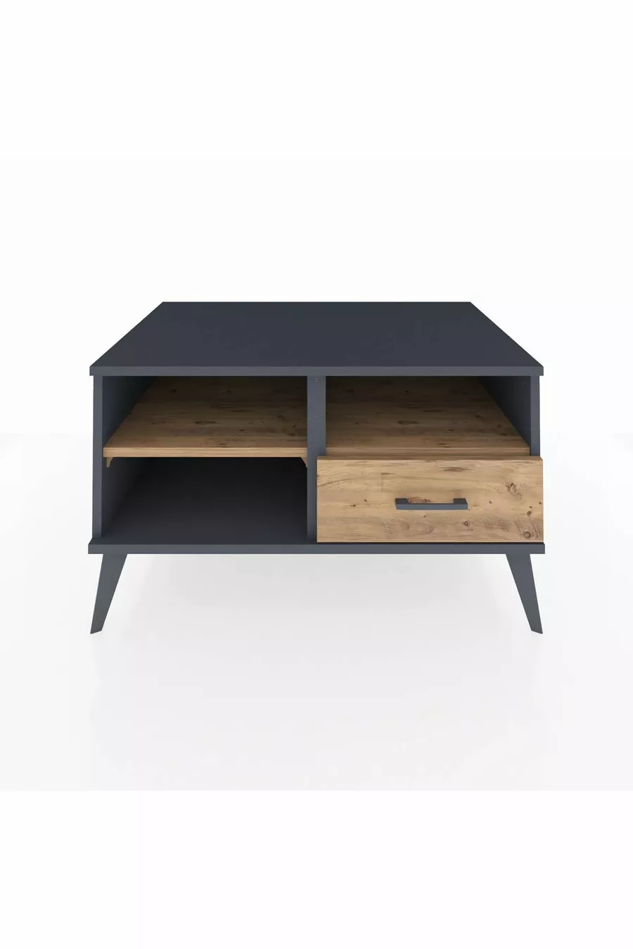 Commode Kronos 2 étagères 1 tiroir Anthracite-Pin