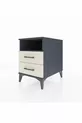 Comodino Kronos con una mensola e 2 cassetti Antracite-Gesso