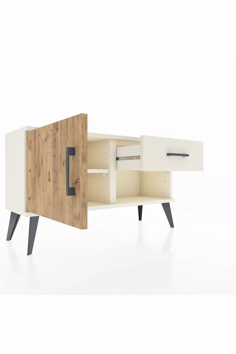 Arges Schrank mit einer Ablage, einer Schublade und einer Tür, Achat-Kiefer/Achat