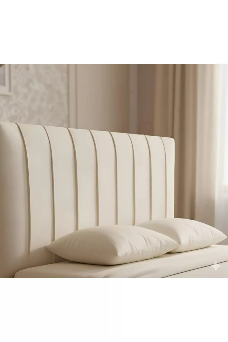 housse de tête de lit de couleur crème