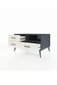 Commode Kronos à une étagère et 3 tiroirs Anthracite-Anthracite/Pierre de Lune