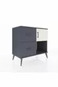 Hyperion Dressoir Met Eén Plank, 2 Lades En Eén Deur Antraciet-Steen/Antraciet