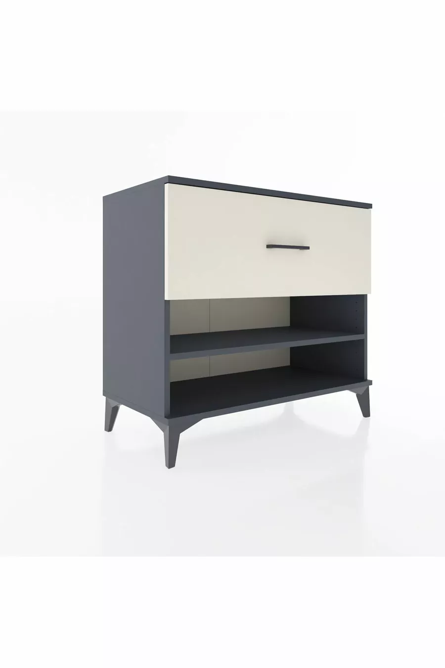 Commode Hyperion à une étagère et un tiroir, anthracite-ardoise