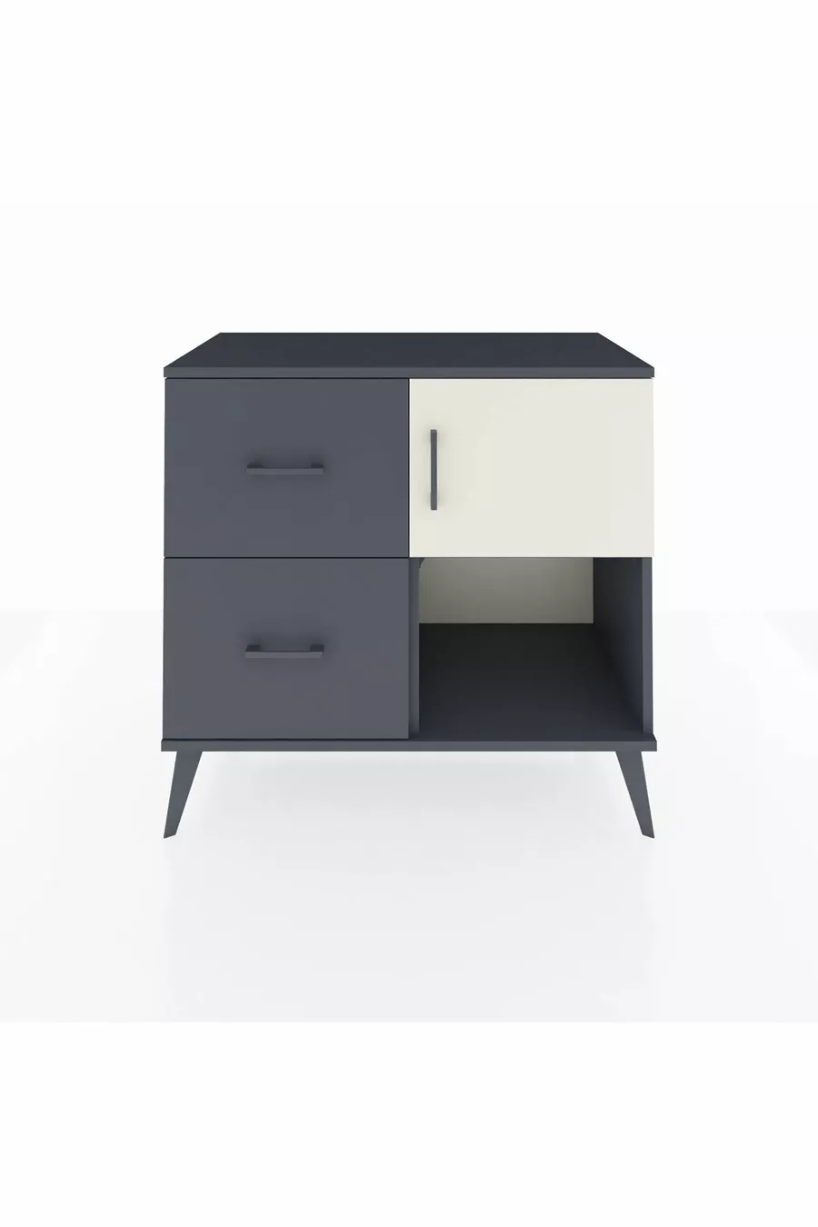 Hyperion Dressoir Met Eén Plank, 2 Lades En Eén Deur Antraciet-Steen/Antraciet