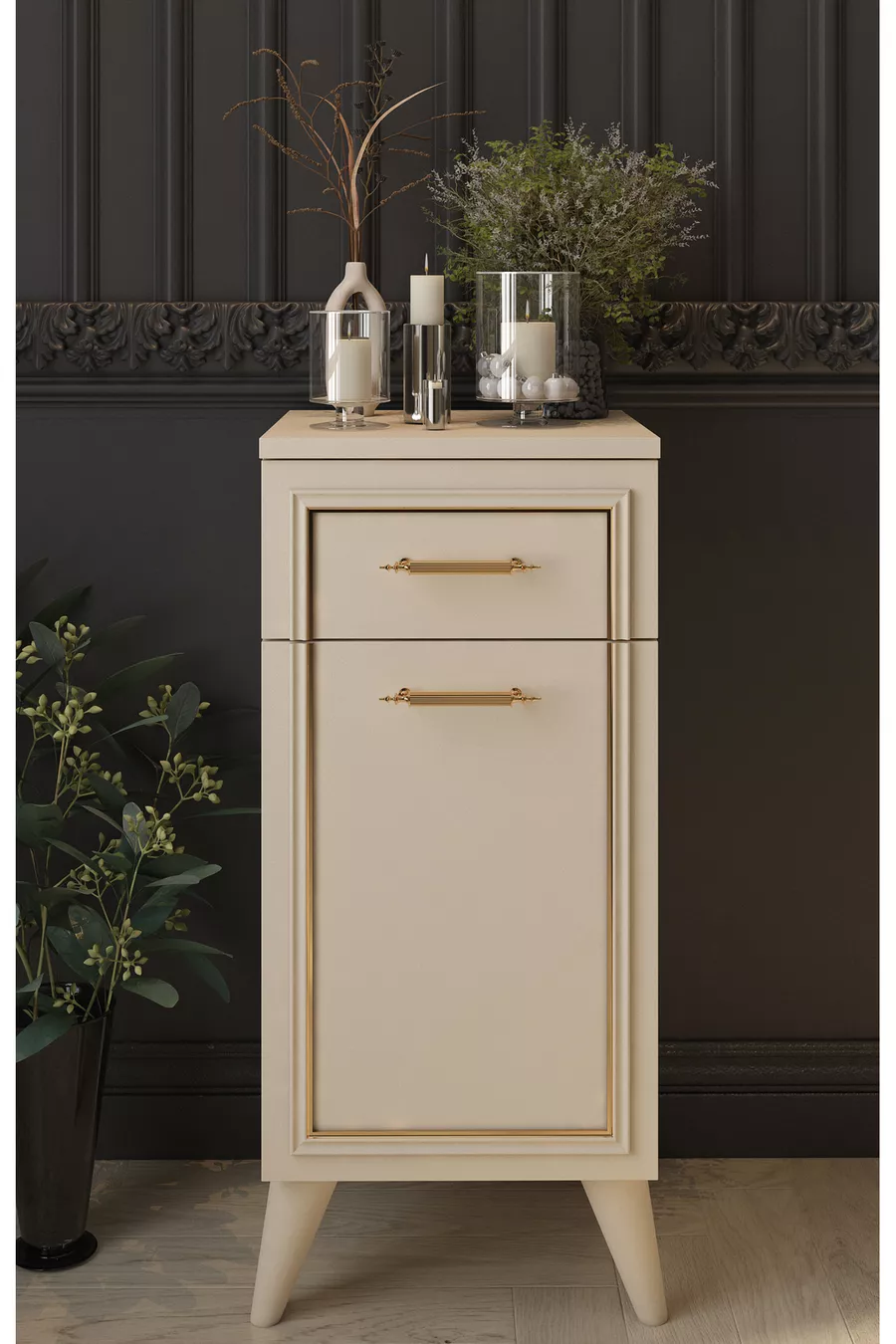 Commode décorative Linda avec tiroirs et couvercle