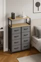 2-Shelf 8-Drawer Dresser Bedroom Kids' Room Organizer with Leather Drawers
