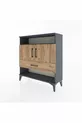 Commode Arges 3 étagères 1 tiroir 2 portes Anthracite-Épicéa