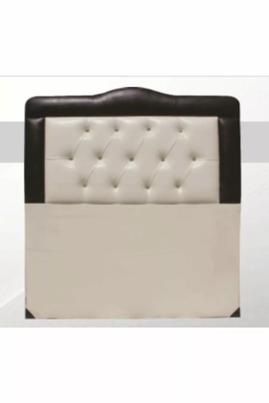 Tête de lit en cuir synthétique couleur crème café avec capitonnage