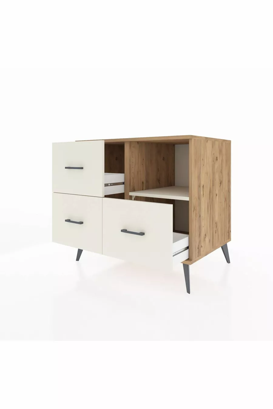 Kronos Kommode Ein Regal 3 Schubladen Kiefer-Marmor