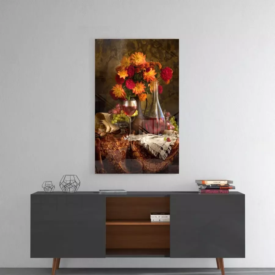 Peinture de verre à vin rouge