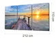 Coucher de soleil sur la plage Mega Peinture sur verre