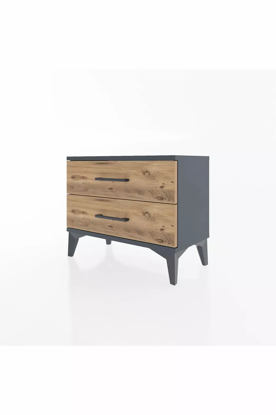 Chevet Arges 2 tiroirs Anthracite-Pin